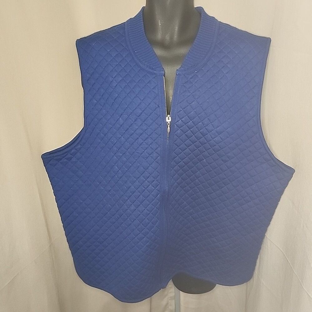 Vest Target Reversible Quilted Mens 3X Blue Black Acrylic Cotton RN44278 CA19117